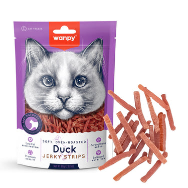 Wanpy Soft Duck Jerky Strips for Cats 80g